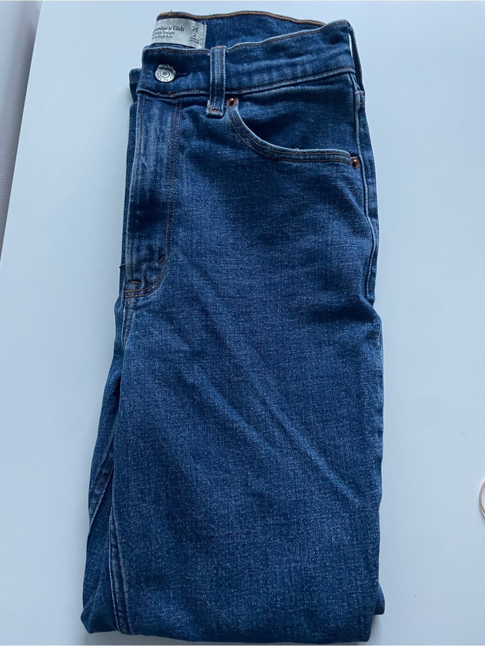 Abercrombie & Fitch Women's Straight Leg Dark Blue Jeans